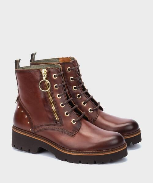 Platte Enkellaarsjes | VICAR W6S-8619 | COGNAC | Pikolinos