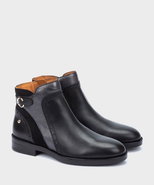 Flat ankle boots | PUERTOLLANO W3C-8553C1 | BLACK | Pikolinos