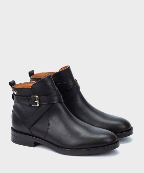 Flat ankle boots | PUERTOLLANO W3C-8869 | BLACK | Pikolinos